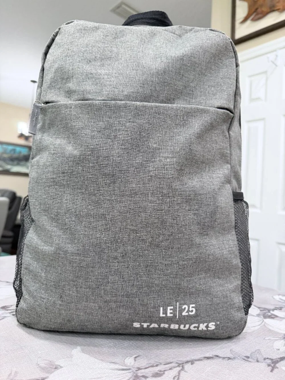 Starbucks LE 25 Limited Edition Gray Backpack Laptop Travel School Book Bag EUC